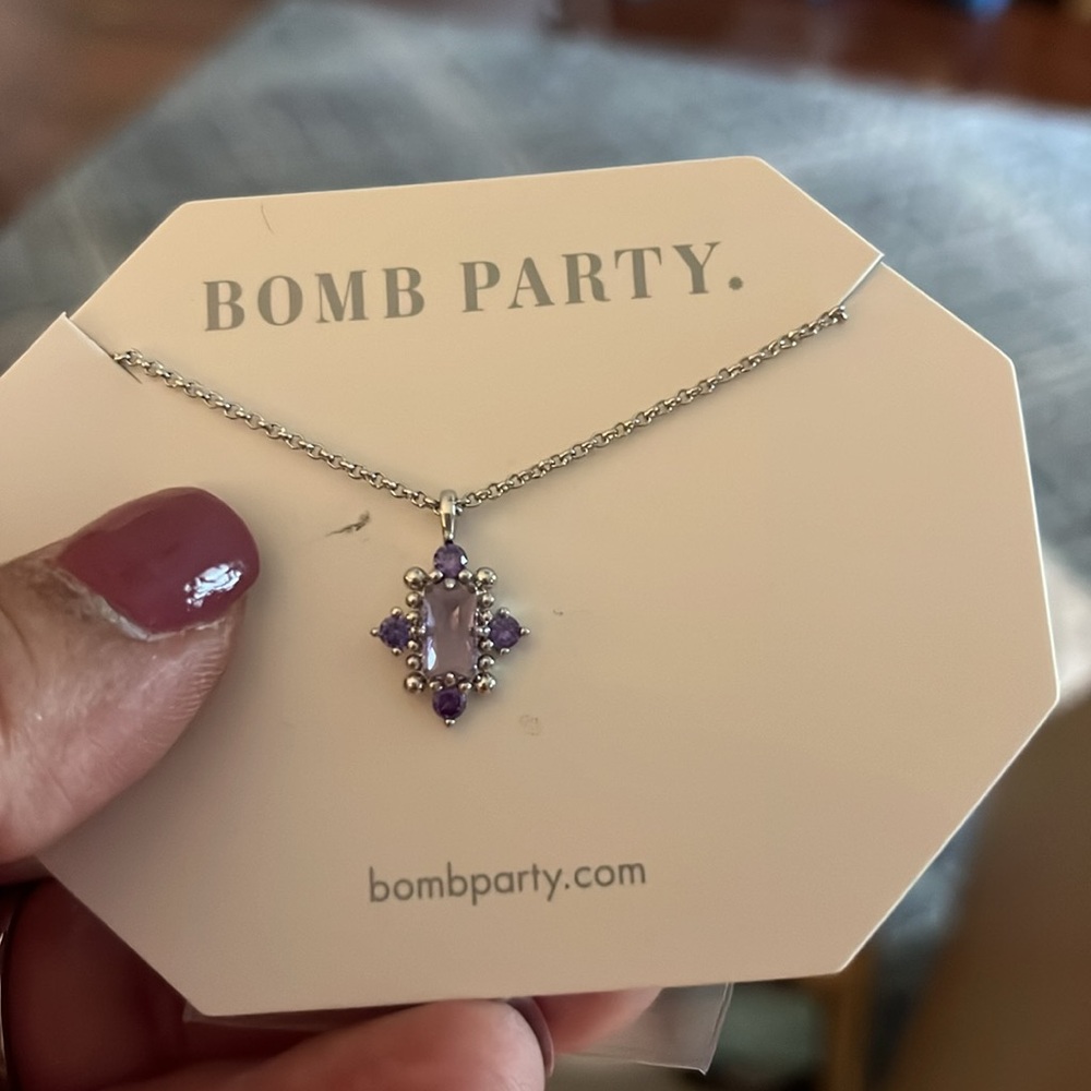 Fierce in Sparkle-Bomb Party necklace amethyst